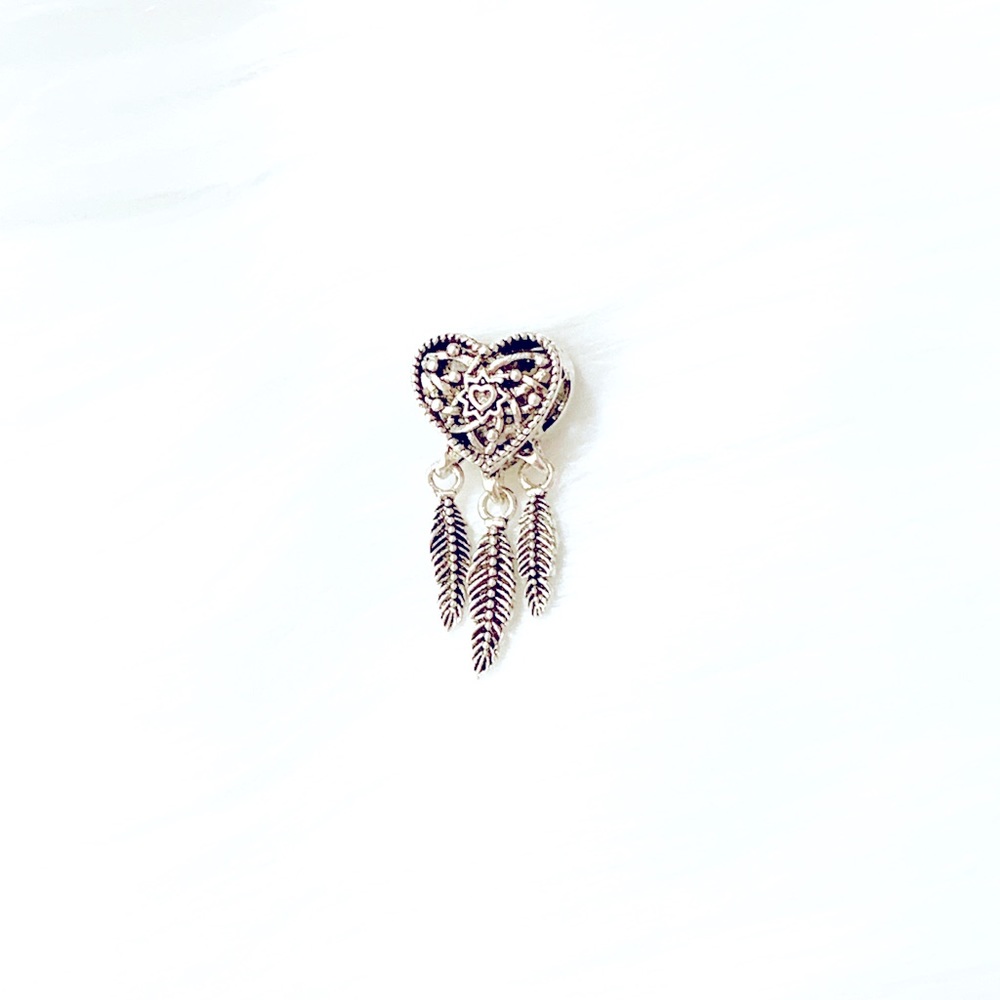 💎Silver Heart Dream Catcher Spacer Bead